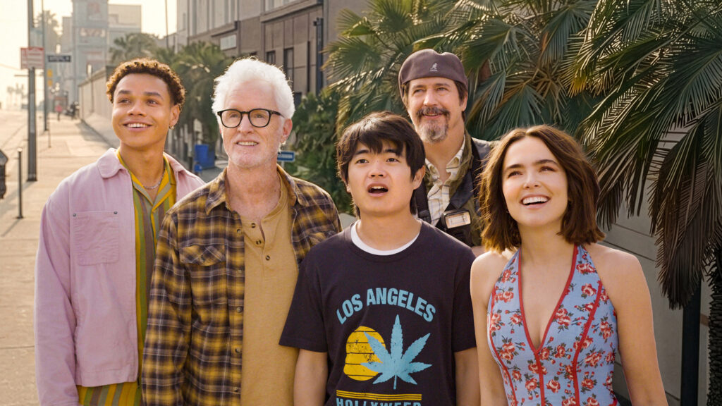 Zoey Deutch, John Slattery, Ken Marino, Miles Gutierrez-Riley and Ben Wang appear in Gail Daughtry and the Celebrity Sex Pass